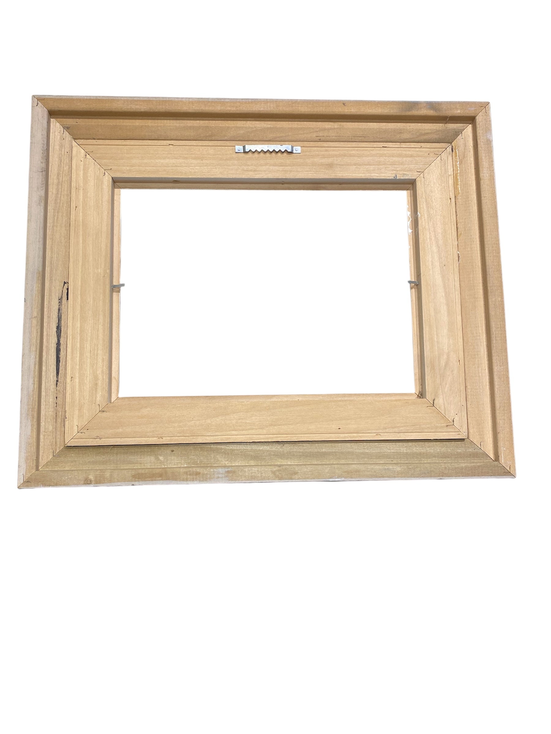 Solid Wood Grey/Blue Frame wtih Burlap Matte