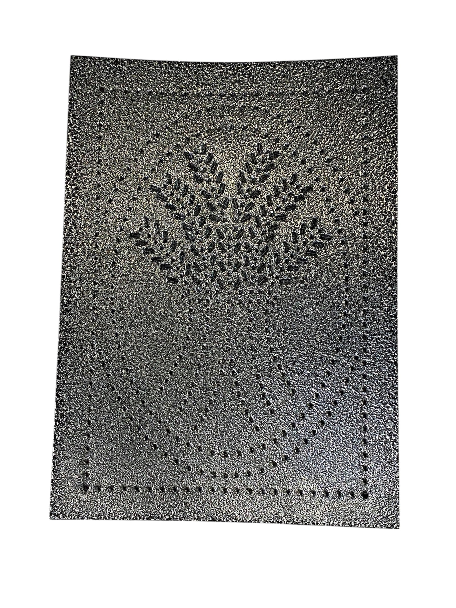 Wheat Punched Tin Panel (Dark Silver/Black)