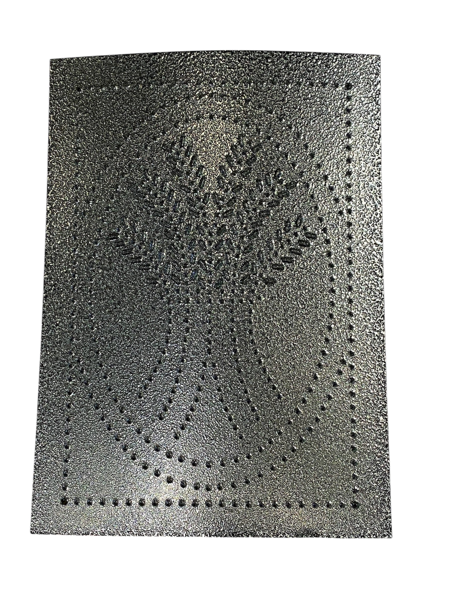 Wheat Punched Tin Panel (Dark Silver/Black)