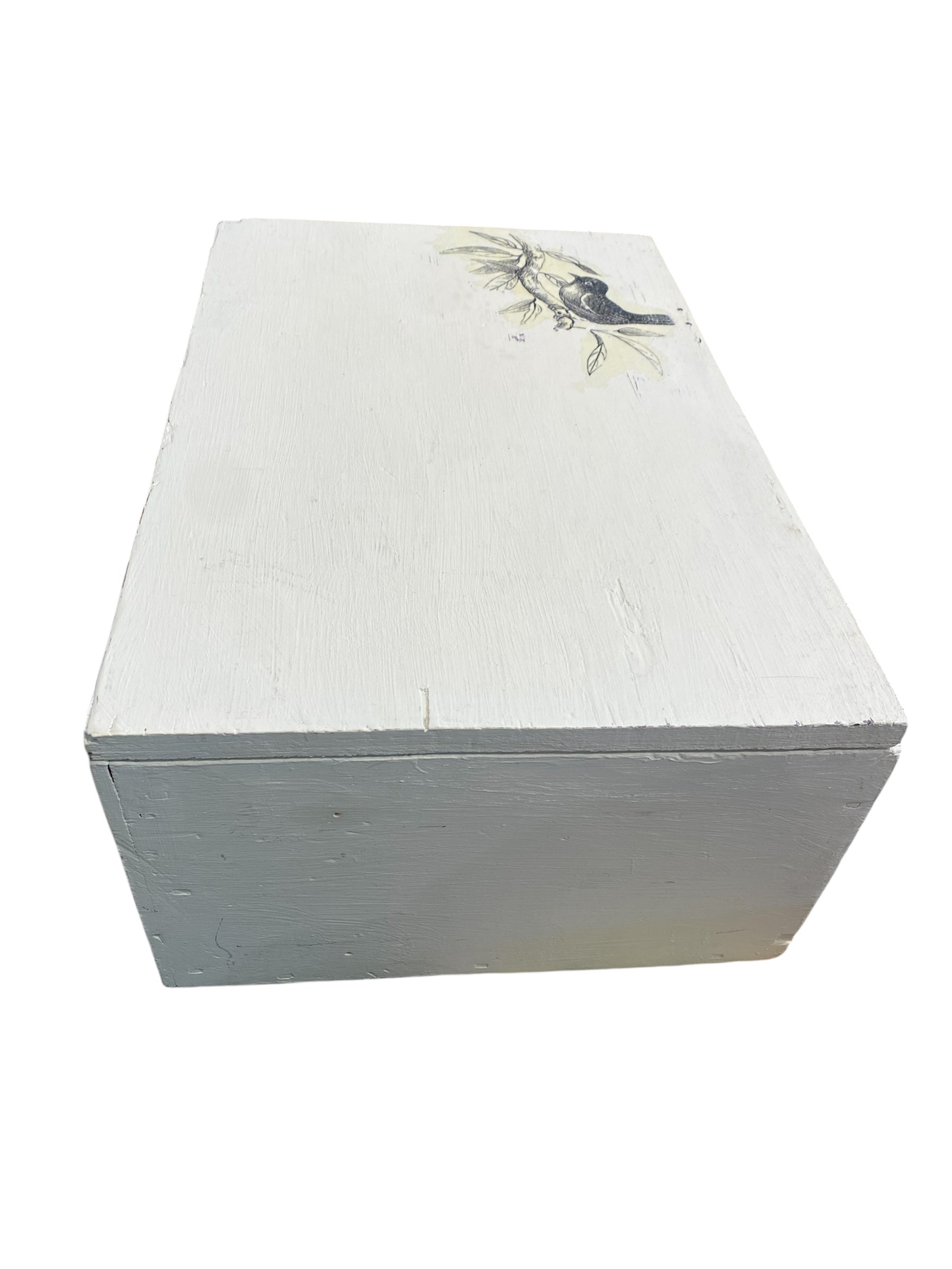 Old Handmade Wooden Box with Handle