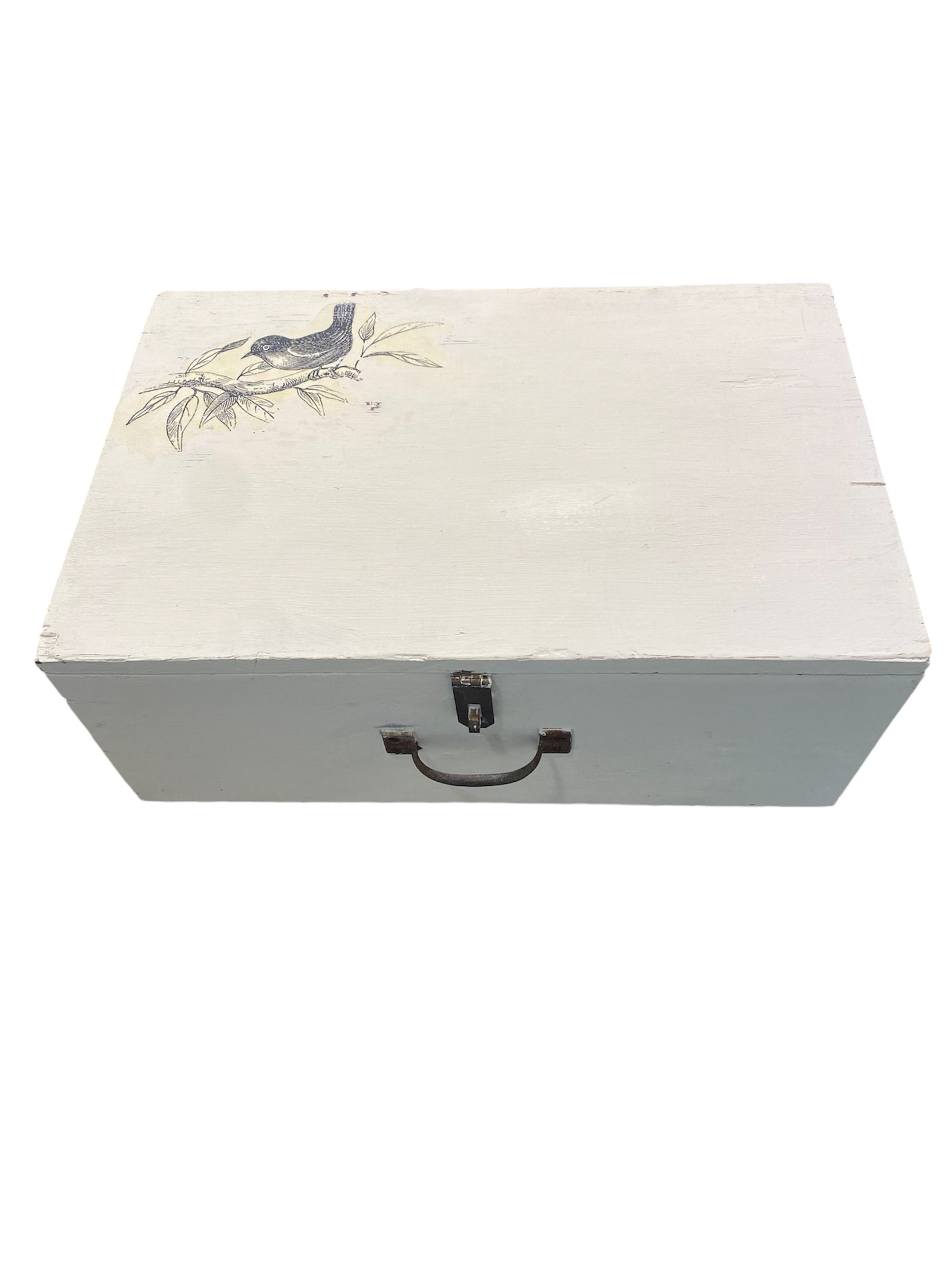 Old Handmade Wooden Box with Handle