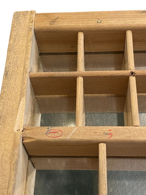 Letterpress Printer's Drawer with a Mirror