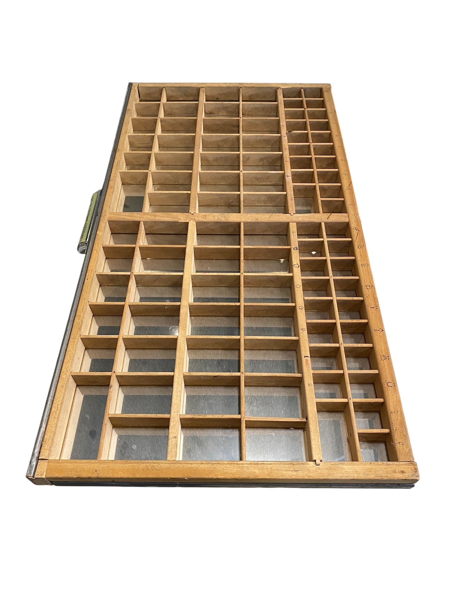 Letterpress Printer's Drawer with a Mirror