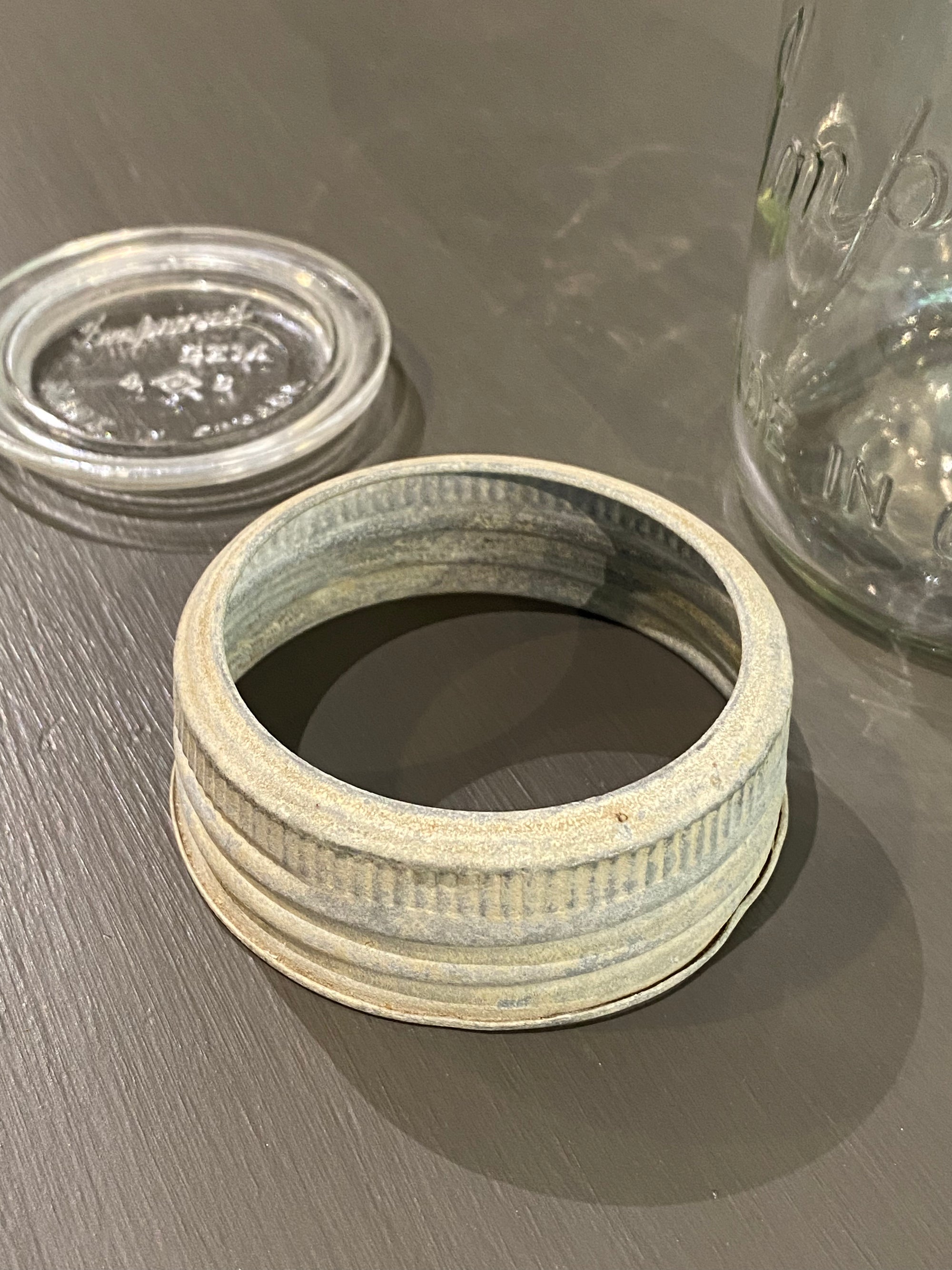 1930's Improved Gem Glass Mason Jar wtih Zinc Orignal Lid