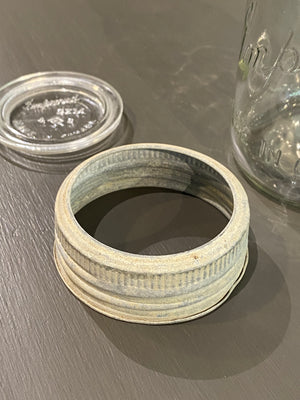 1930's Improved Gem Glass Mason Jar wtih Zinc Orignal Lid