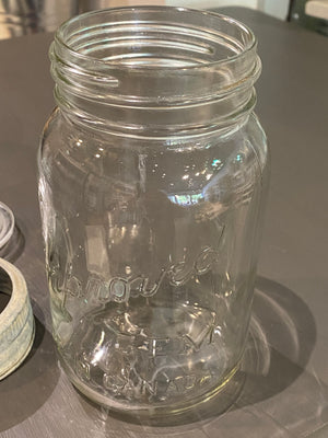 1930's Improved Gem Glass Mason Jar wtih Zinc Orignal Lid