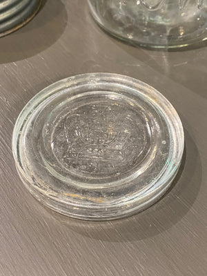 1952 Crown Glass Mason Jar wtih Glass Lid