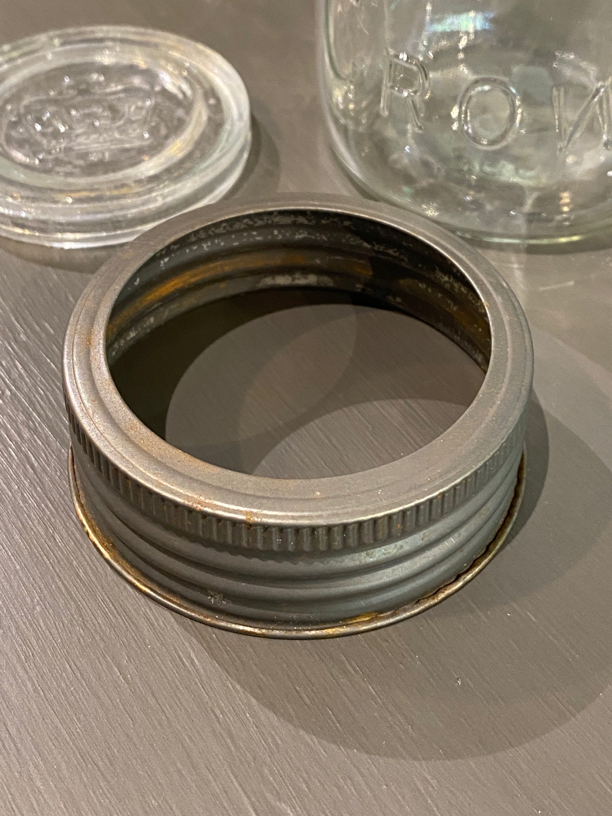 1952 Crown Glass Mason Jar wtih Glass Lid