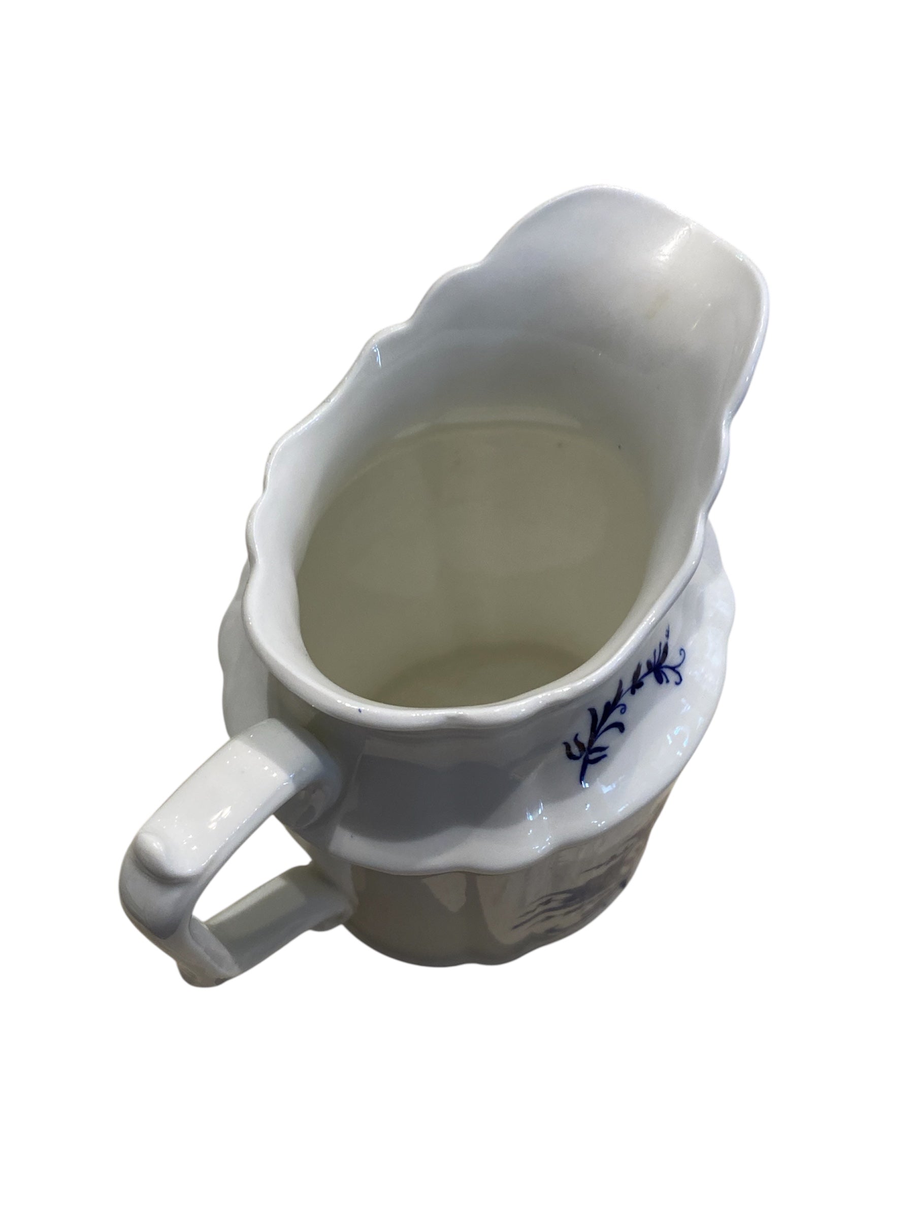 Royal Crown Derby Blue and White Floral Pitcher