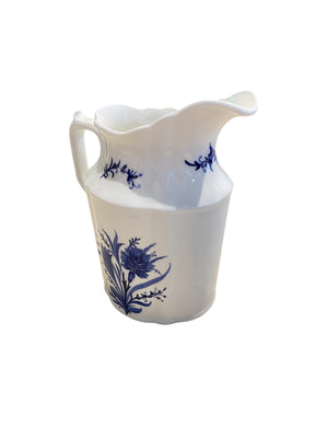 Royal Crown Derby Blue and White Floral Pitcher