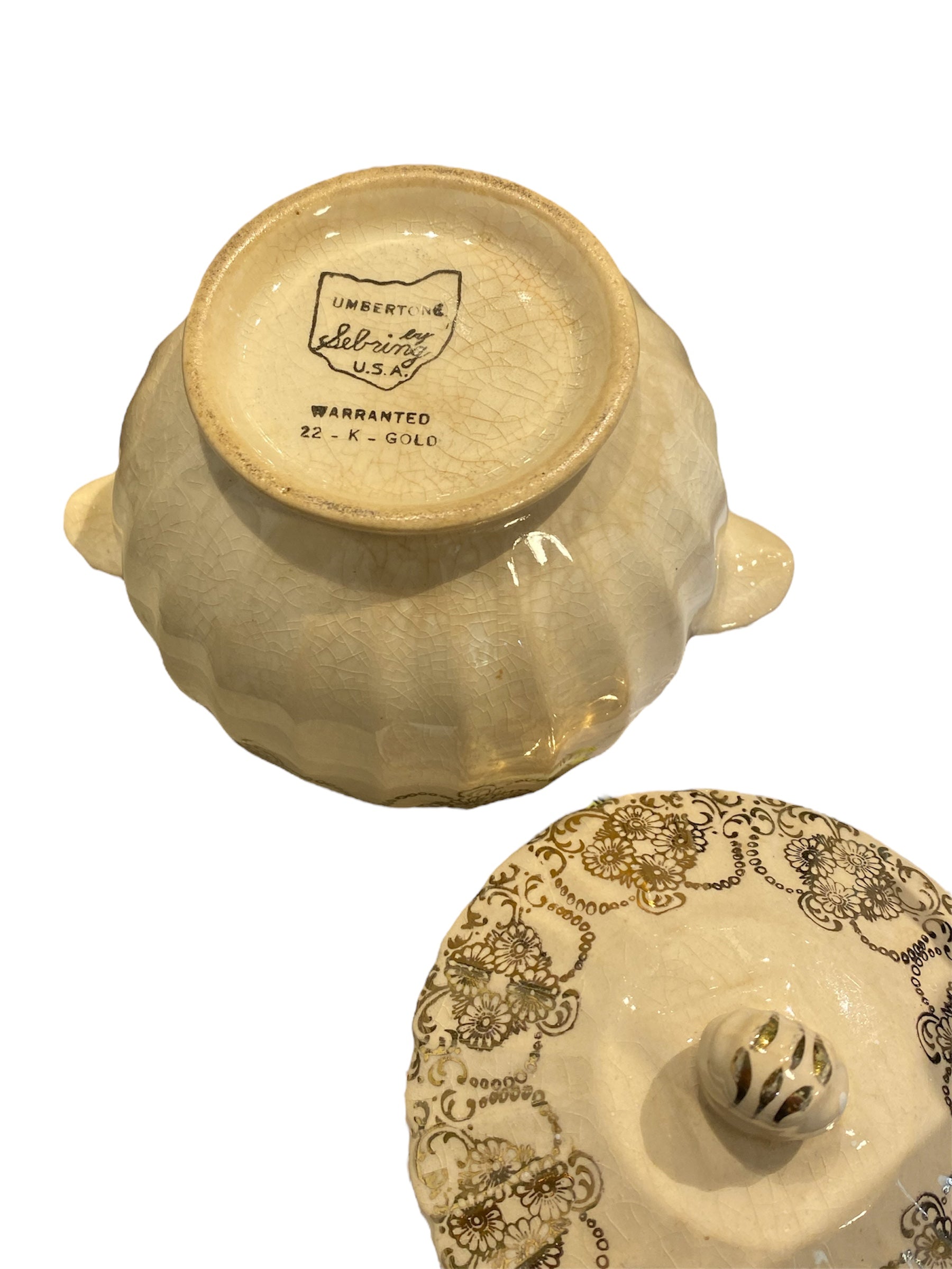 Toledo Delight Limoges Sebring Creamer and Sugar Bowl Set