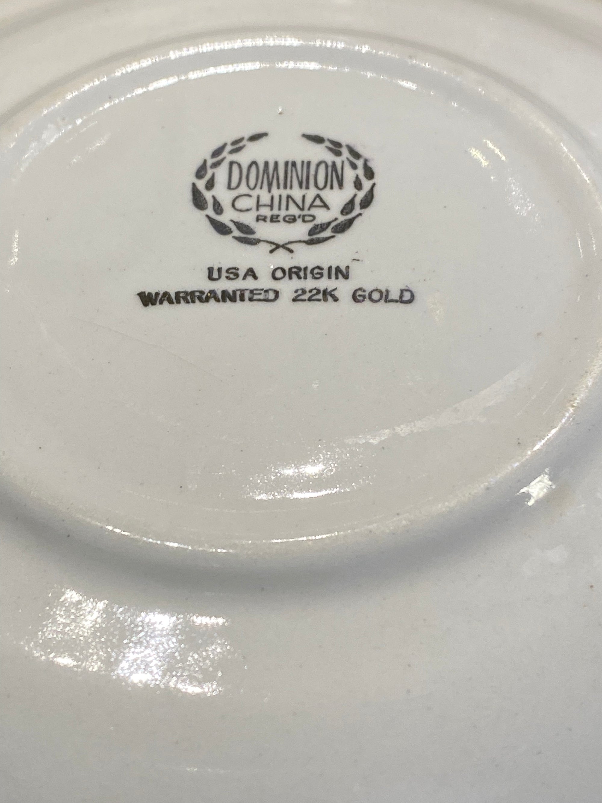 Dominion China Rose Saucers/Trinket Dishes