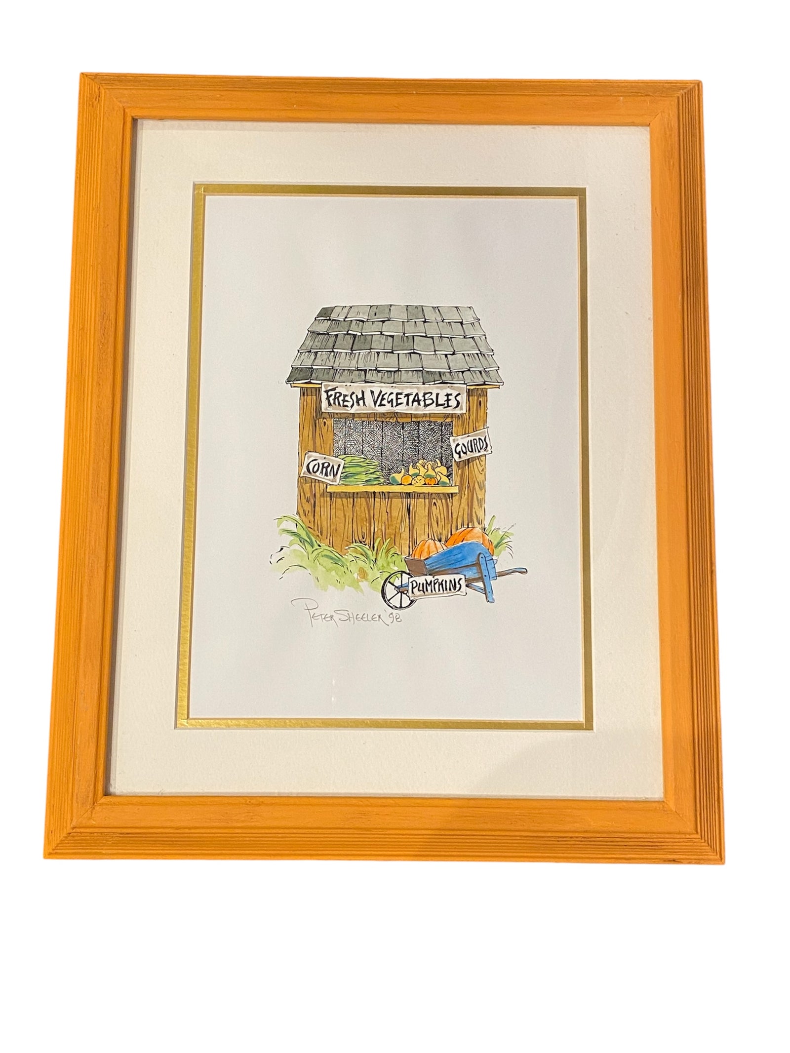 Fresh Vegetables Original Ink and Colour by Peter Sheeler