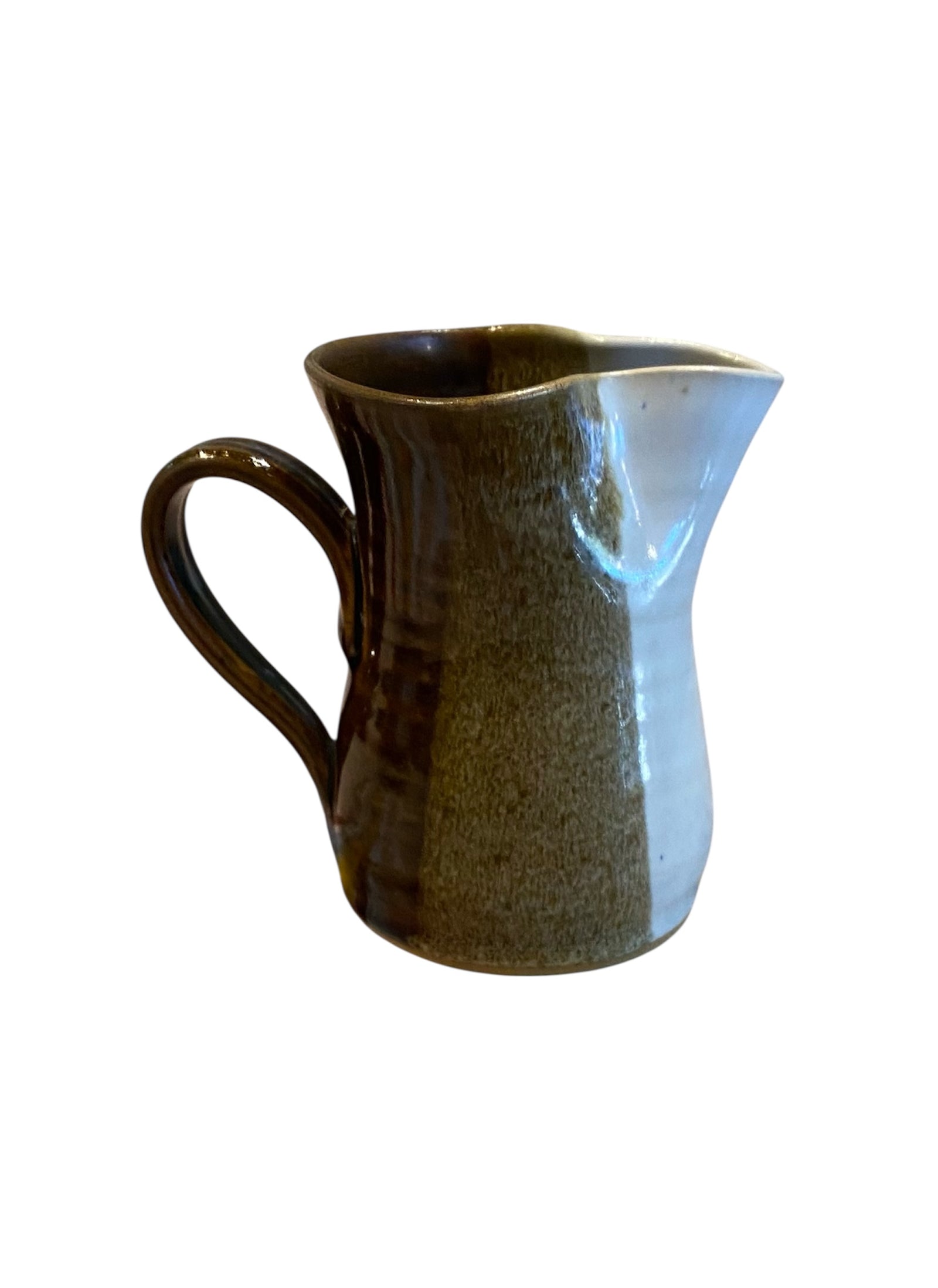 Handmade Vintage Brown Pottery Creamer