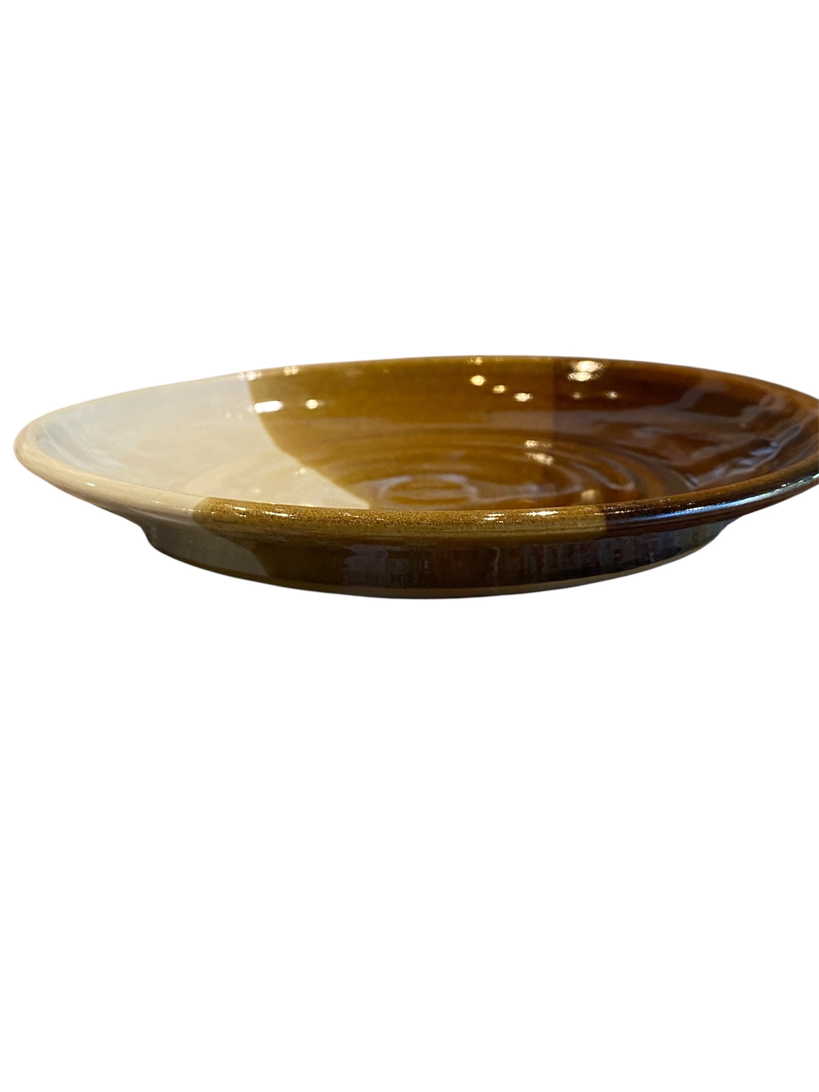 Handmade Vintage Brown Pottery Plate