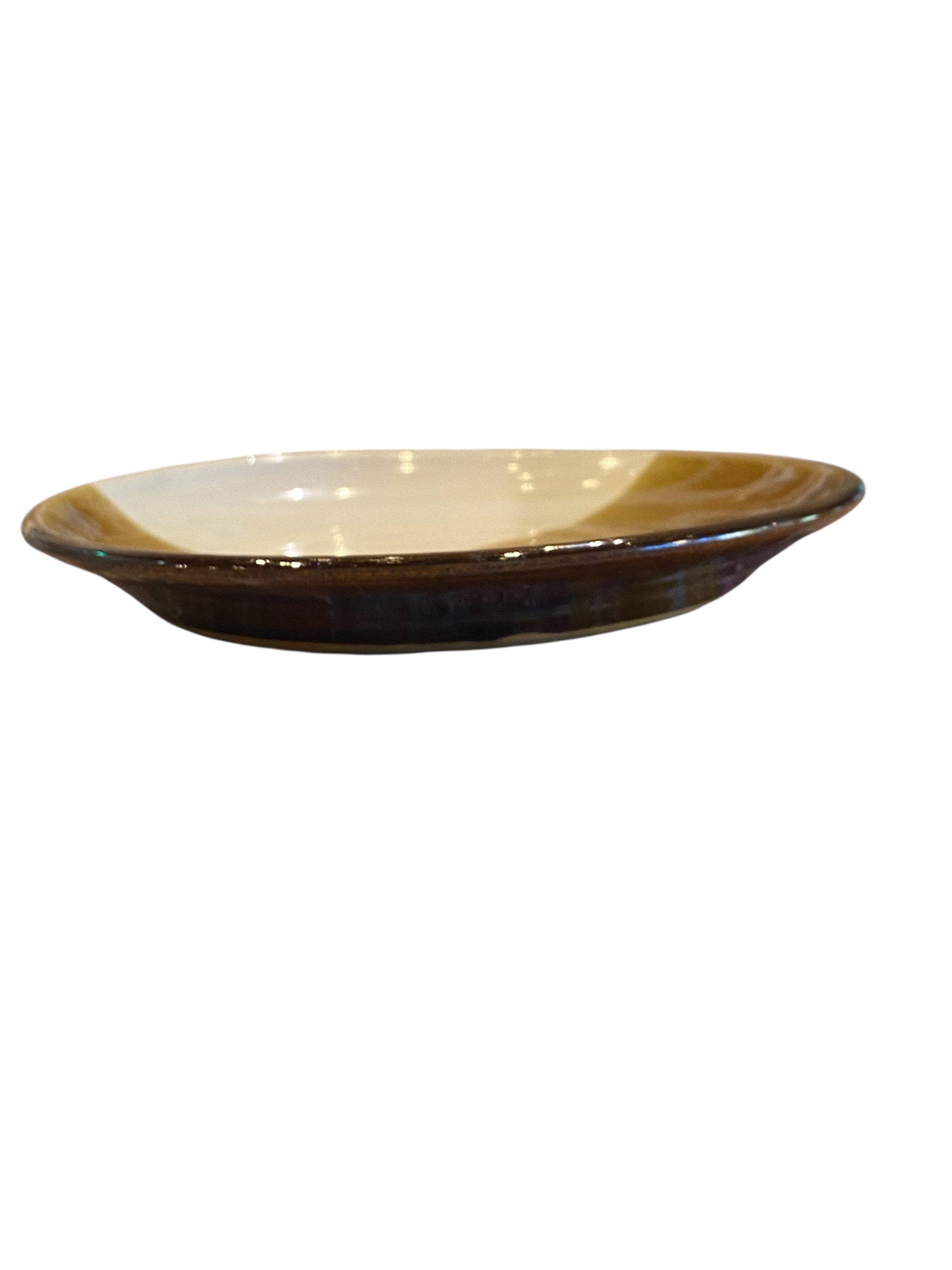 Handmade Vintage Brown Pottery Plate