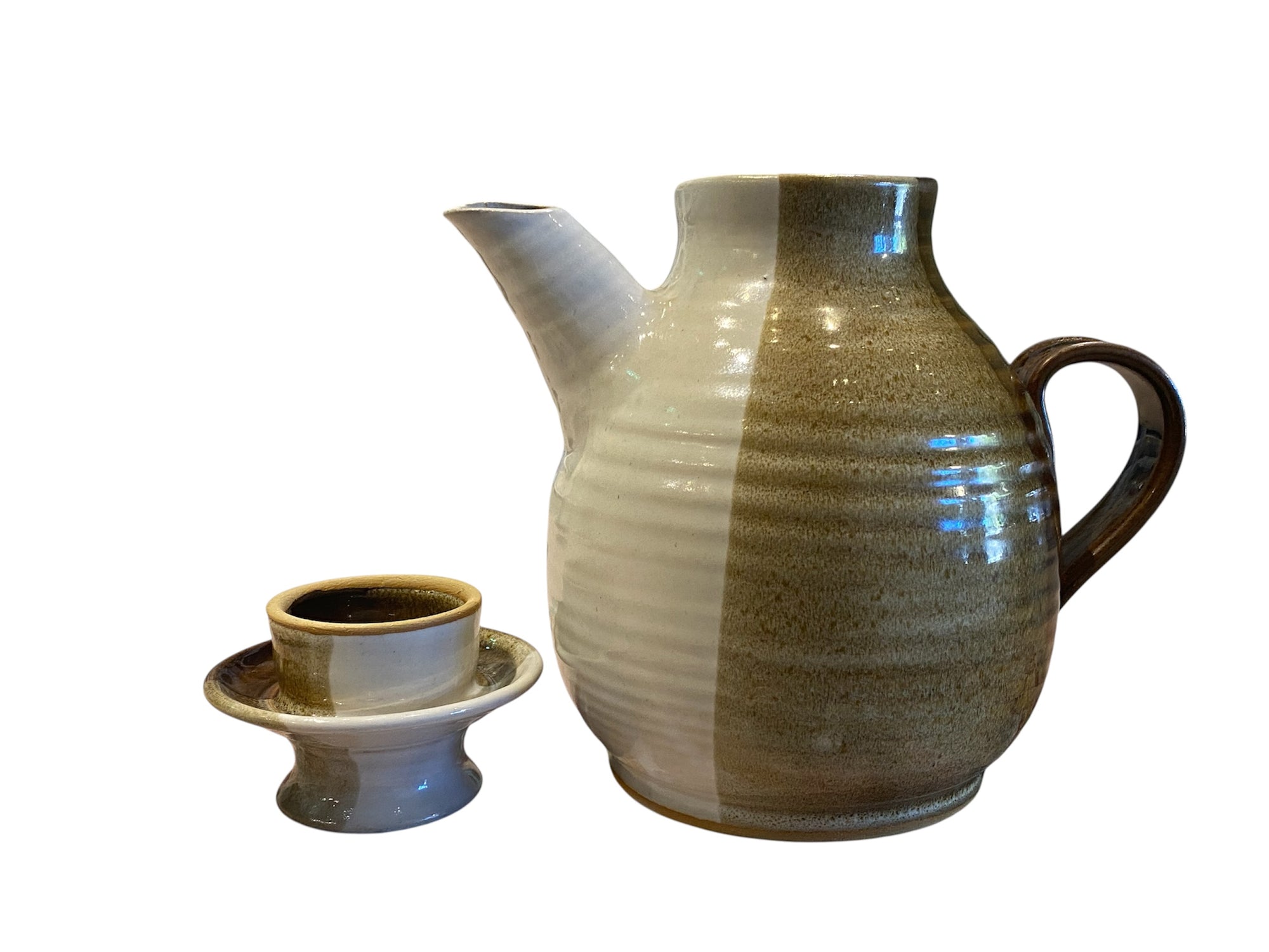 Handmade Vintage Brown Pottery Tea Pot