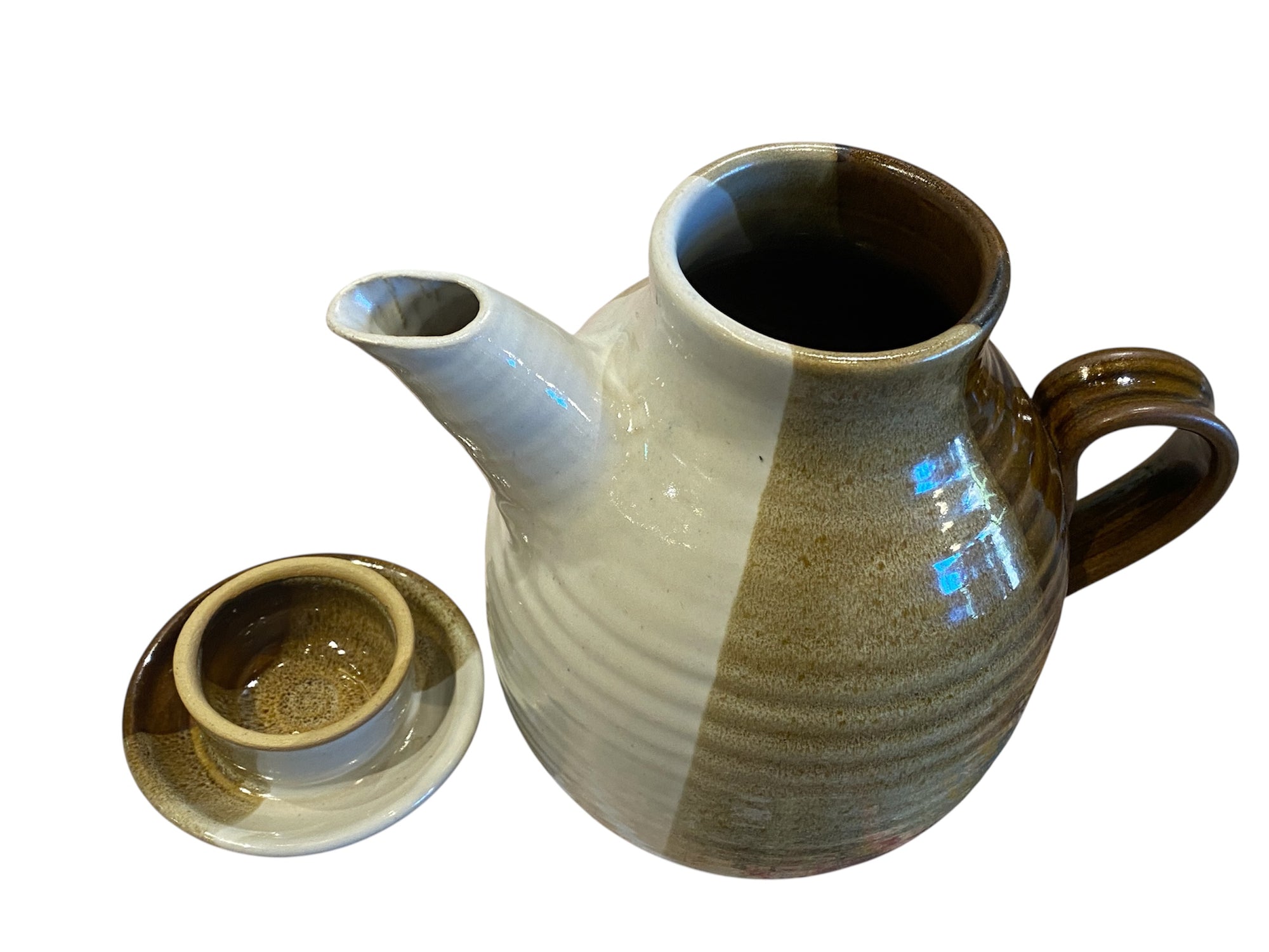 Handmade Vintage Brown Pottery Tea Pot