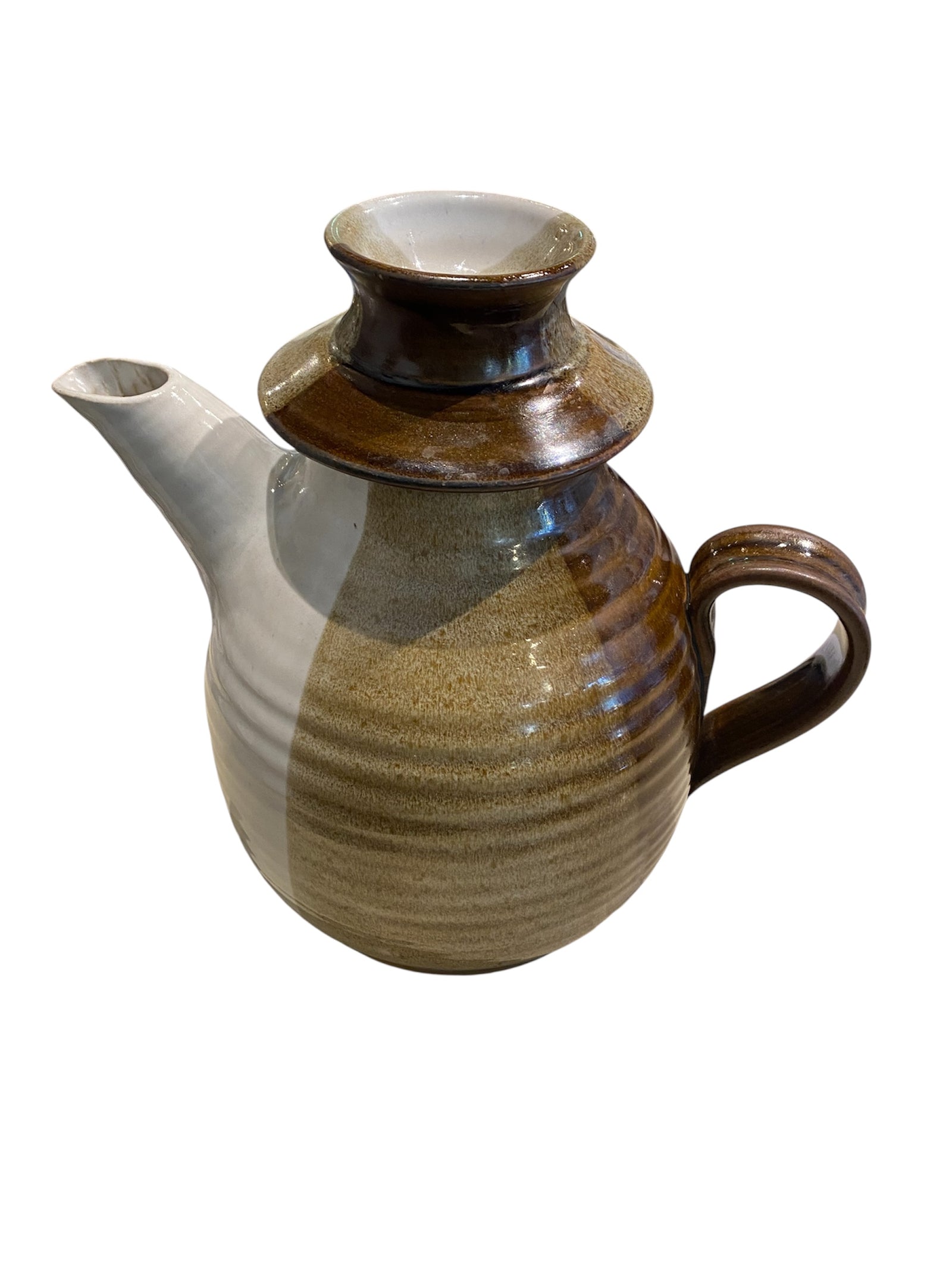 Handmade Vintage Brown Pottery Tea Pot