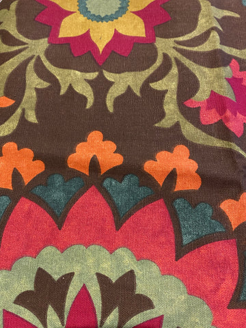Retro Inspired Brown Floral Fabric