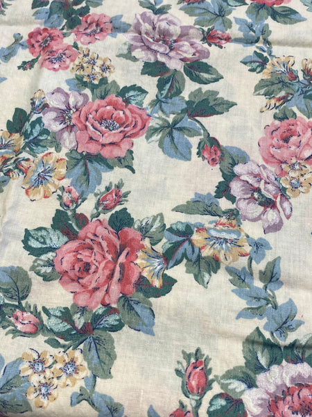 Romantic Pink and Cream Floral Fabric