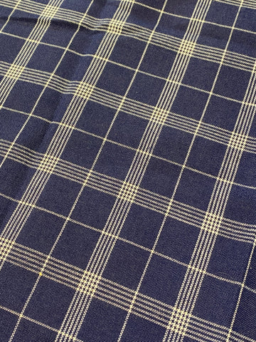 Navy and White Plaid Fabric (large)