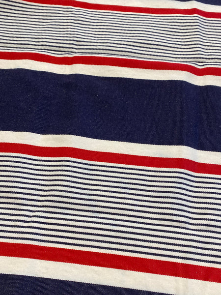 Red, White, and Blue Striped Fabric