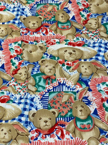 Red Teddy Bear Fabric