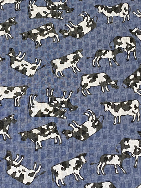Blue Cow Fabric