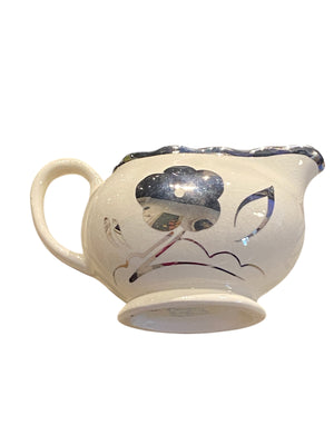 Silver Luster Creamer and Sugar Bowl