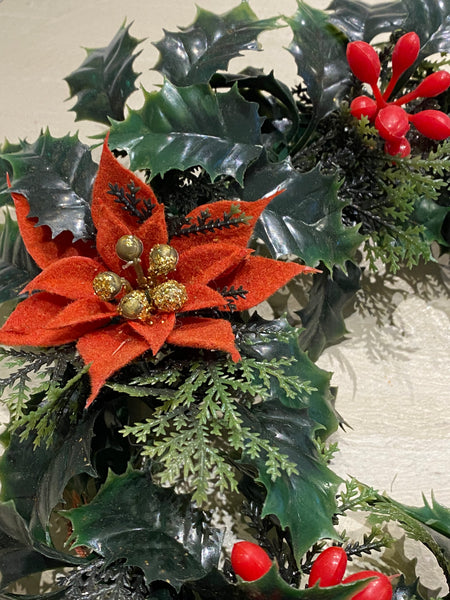Vintage Pointsettia Wreath
