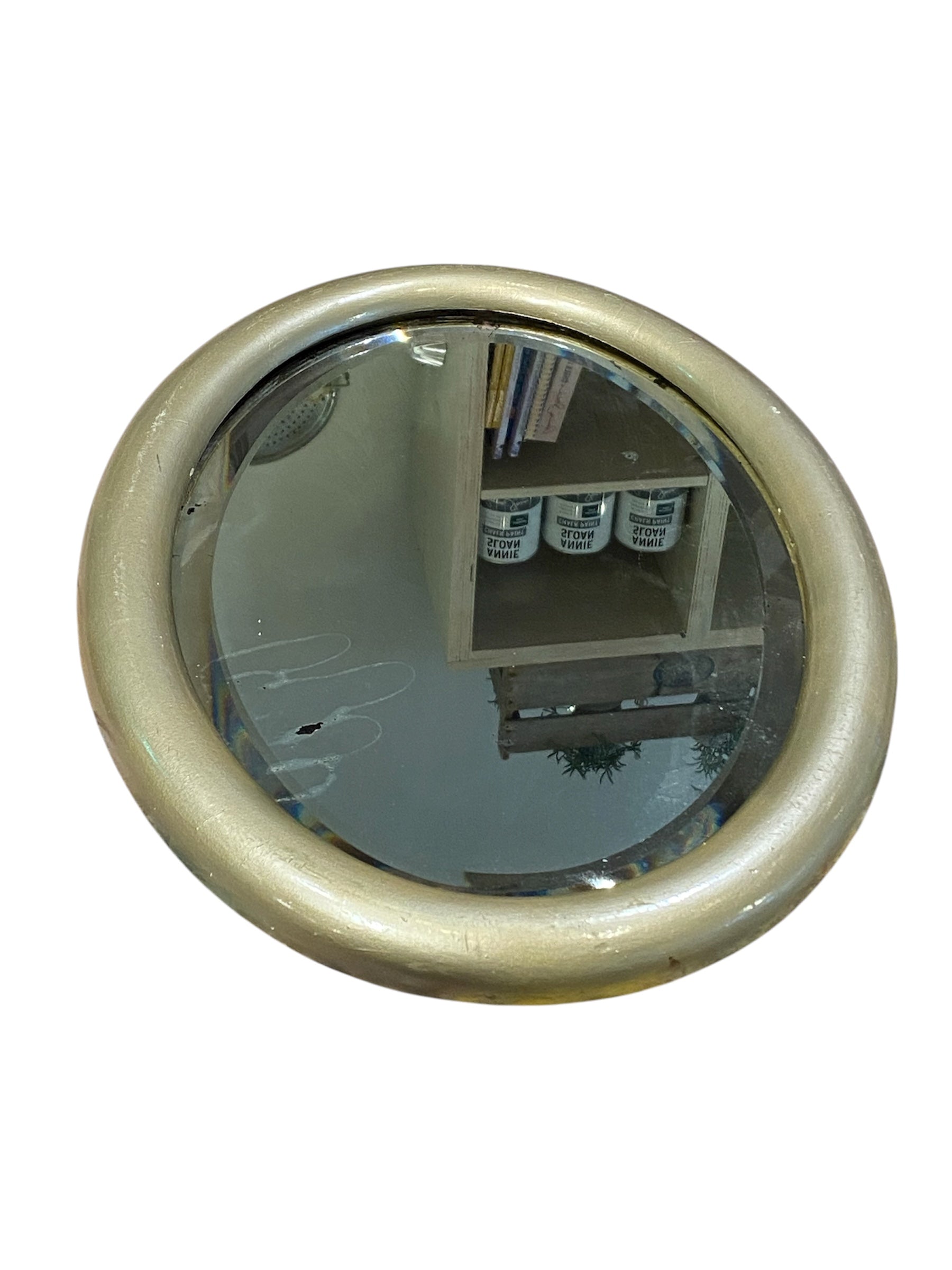 Old Oval Pale Gold Beveled Mirror