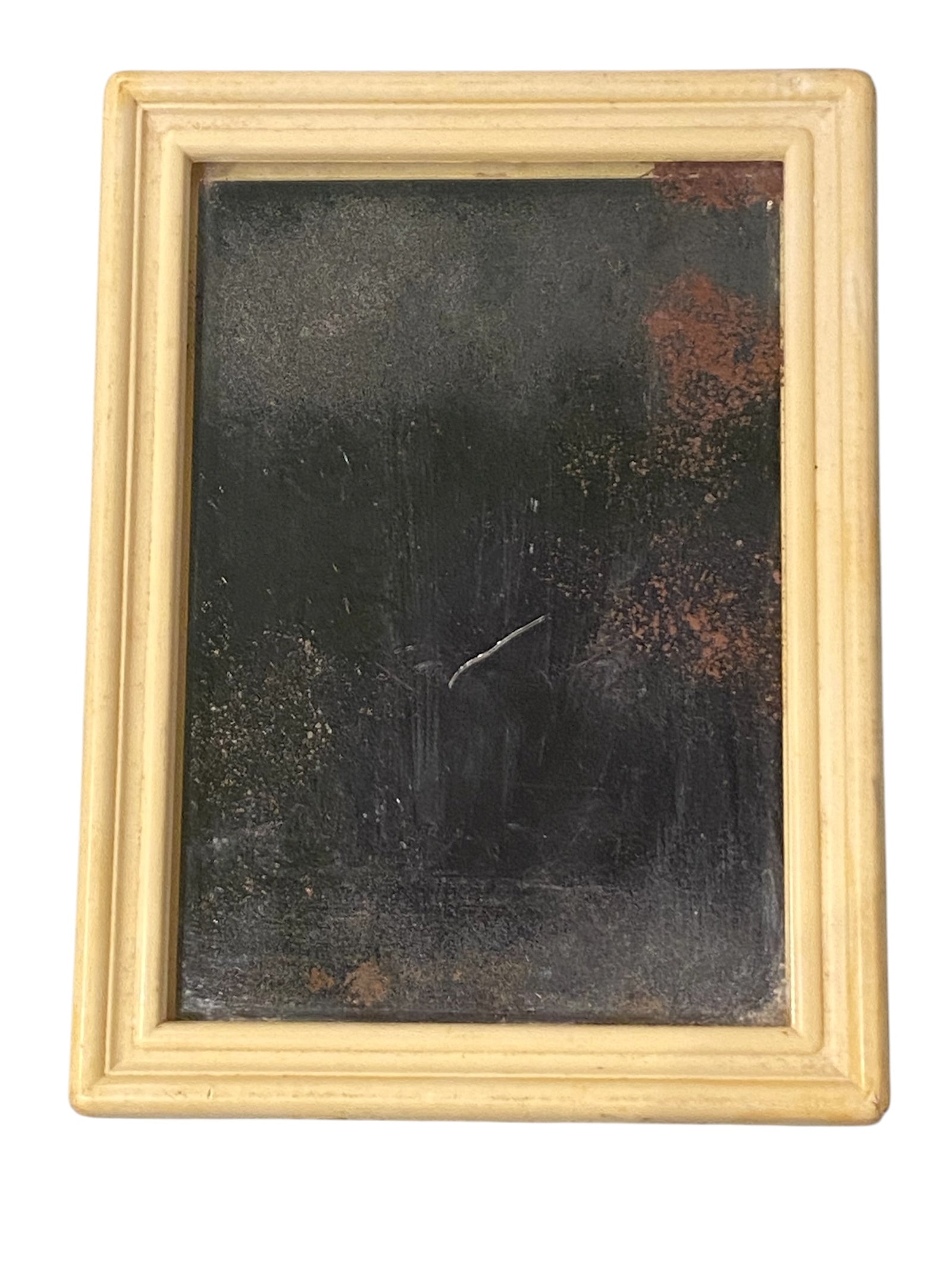 Small Vintage Mirror with a Plastic Cream Coloured Frame