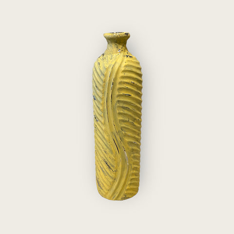 Silver and Yellow Tall Vase