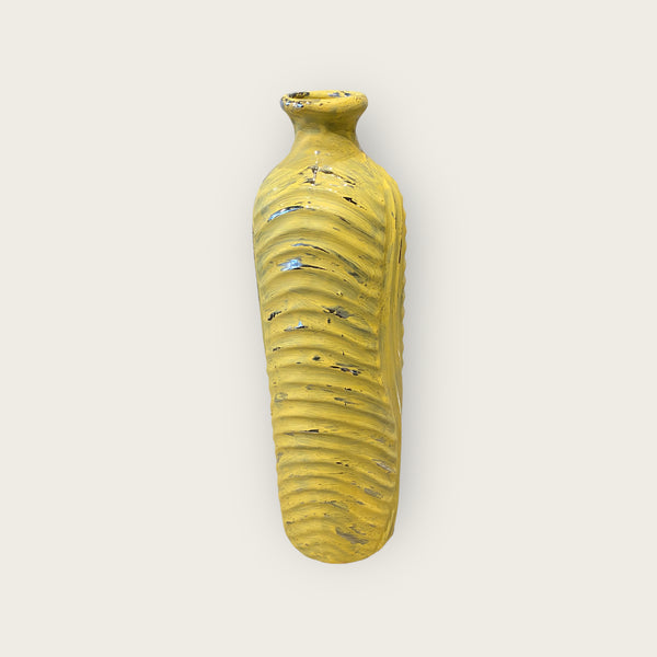 Silver and Yellow Tall Vase