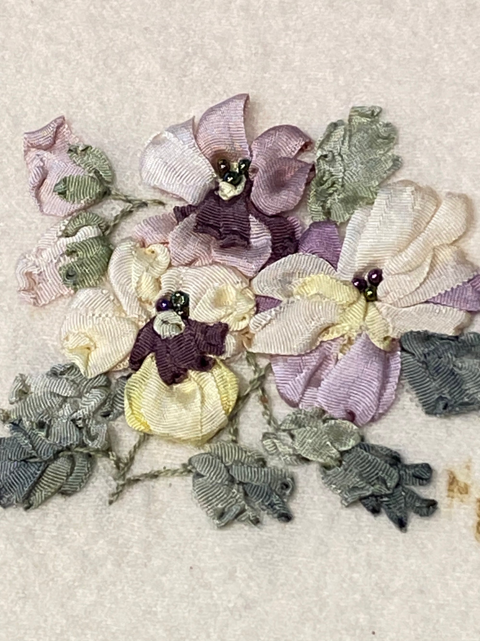 Small Ribbon Embriodery of Violets