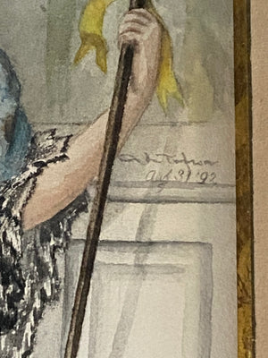 Victorian Woman Watercolor Art