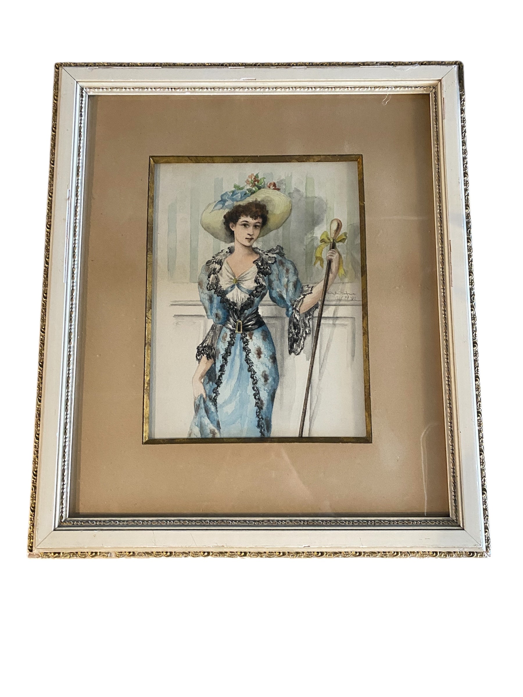 Victorian Woman Watercolor Art