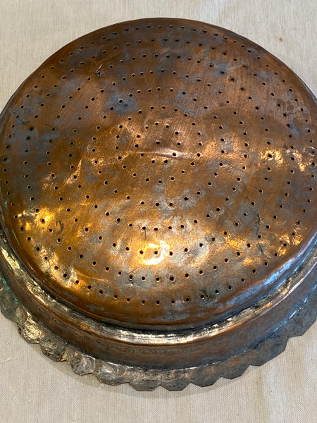 Antique French Copper Strainer