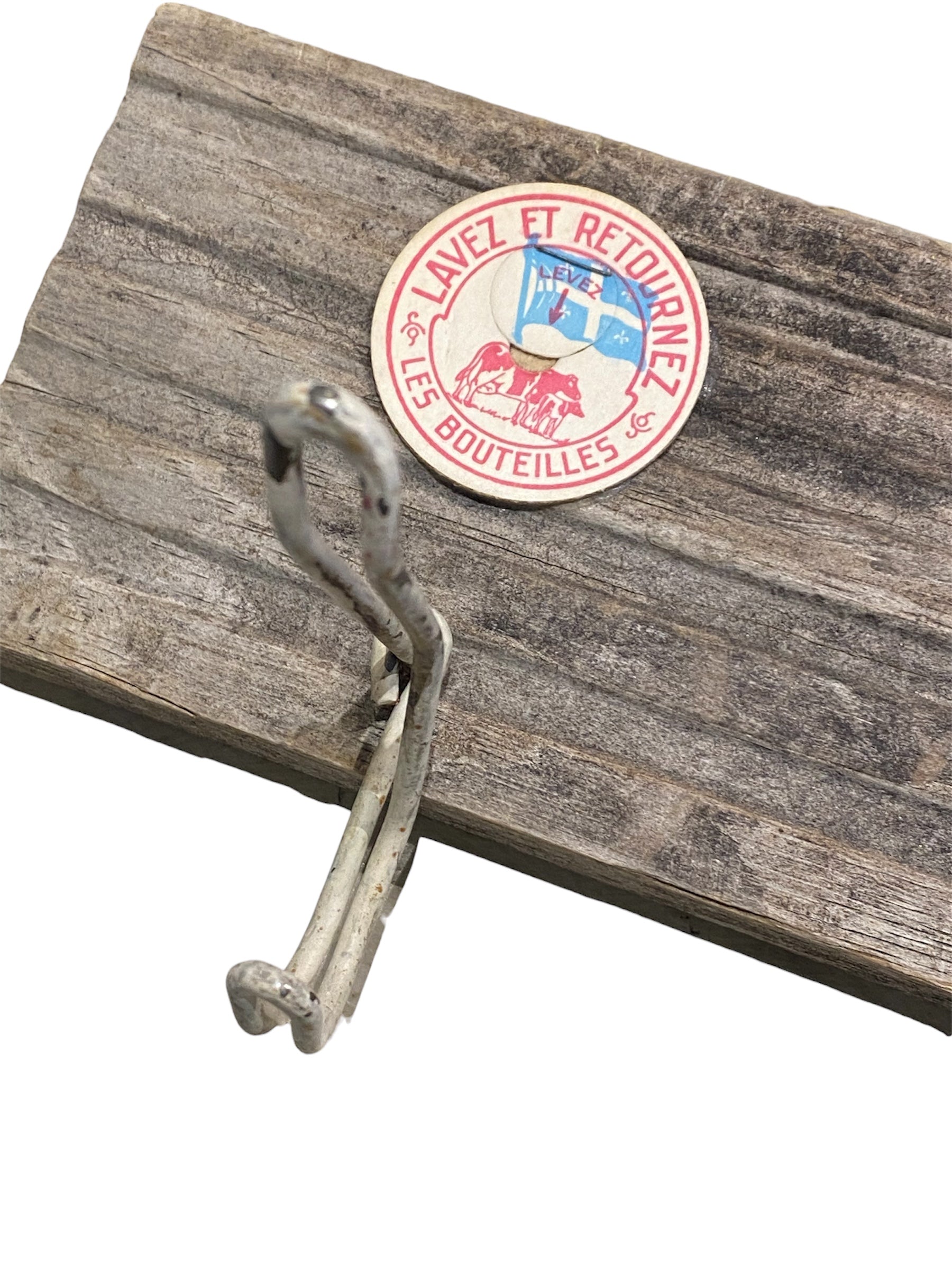 Handmade Coat Hanger with Vintage Milk Caps