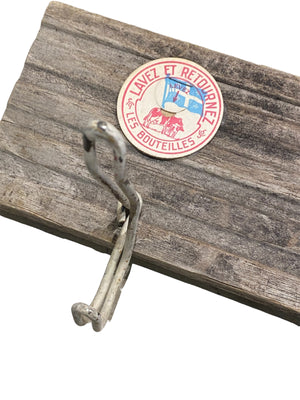 Handmade Coat Hanger with Vintage Milk Caps