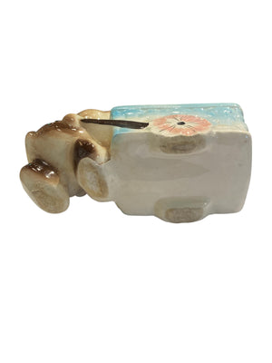 Small 1950's Bear and Cart Planter