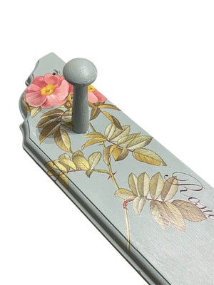 Wood Peg Hanger wtih Roses