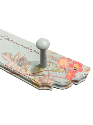 Wood Peg Hanger wtih Roses