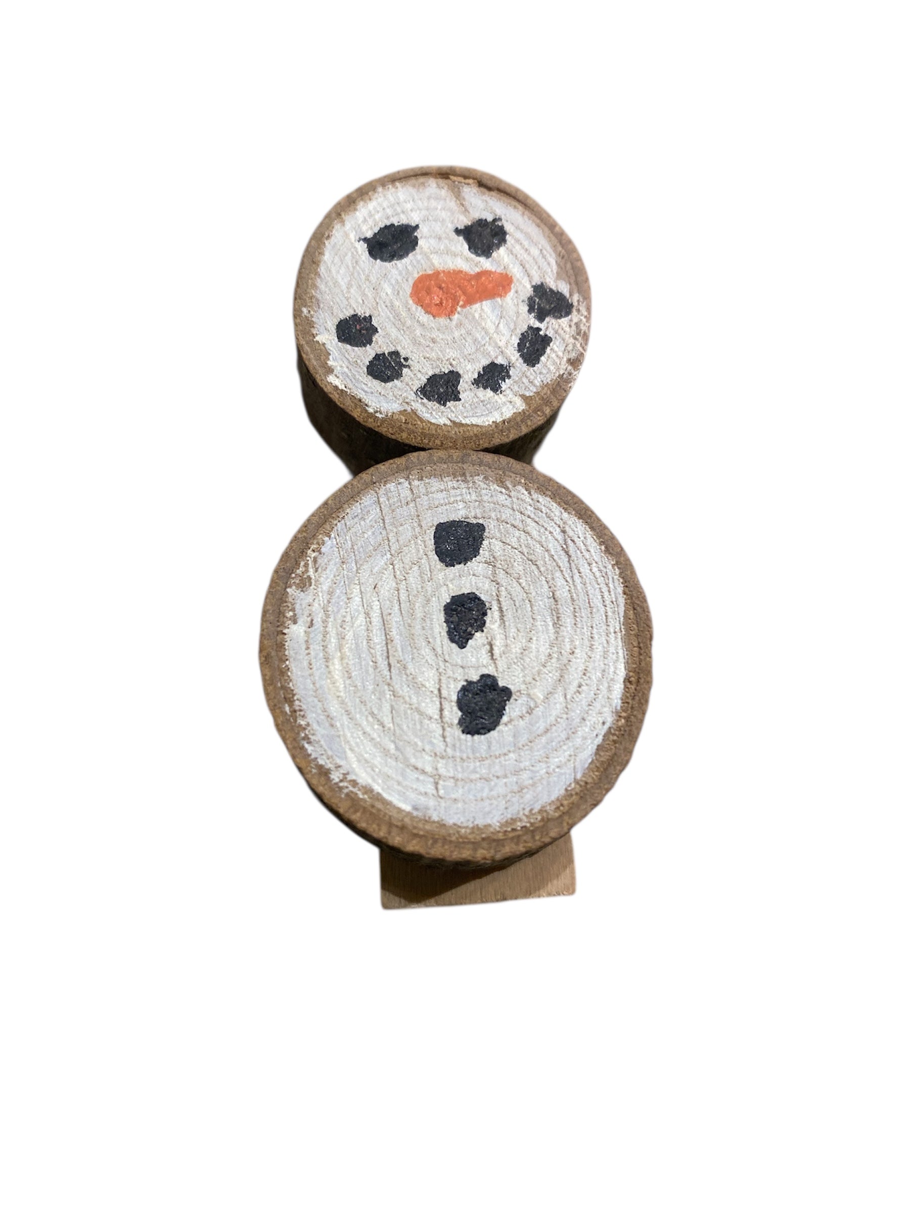 Wood Slice Snowman Clips