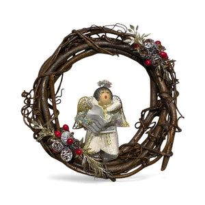 Small Vintage Grapevine Angel Wreath