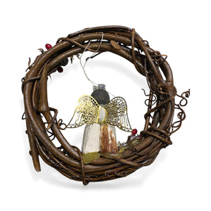Small Vintage Grapevine Angel Wreath