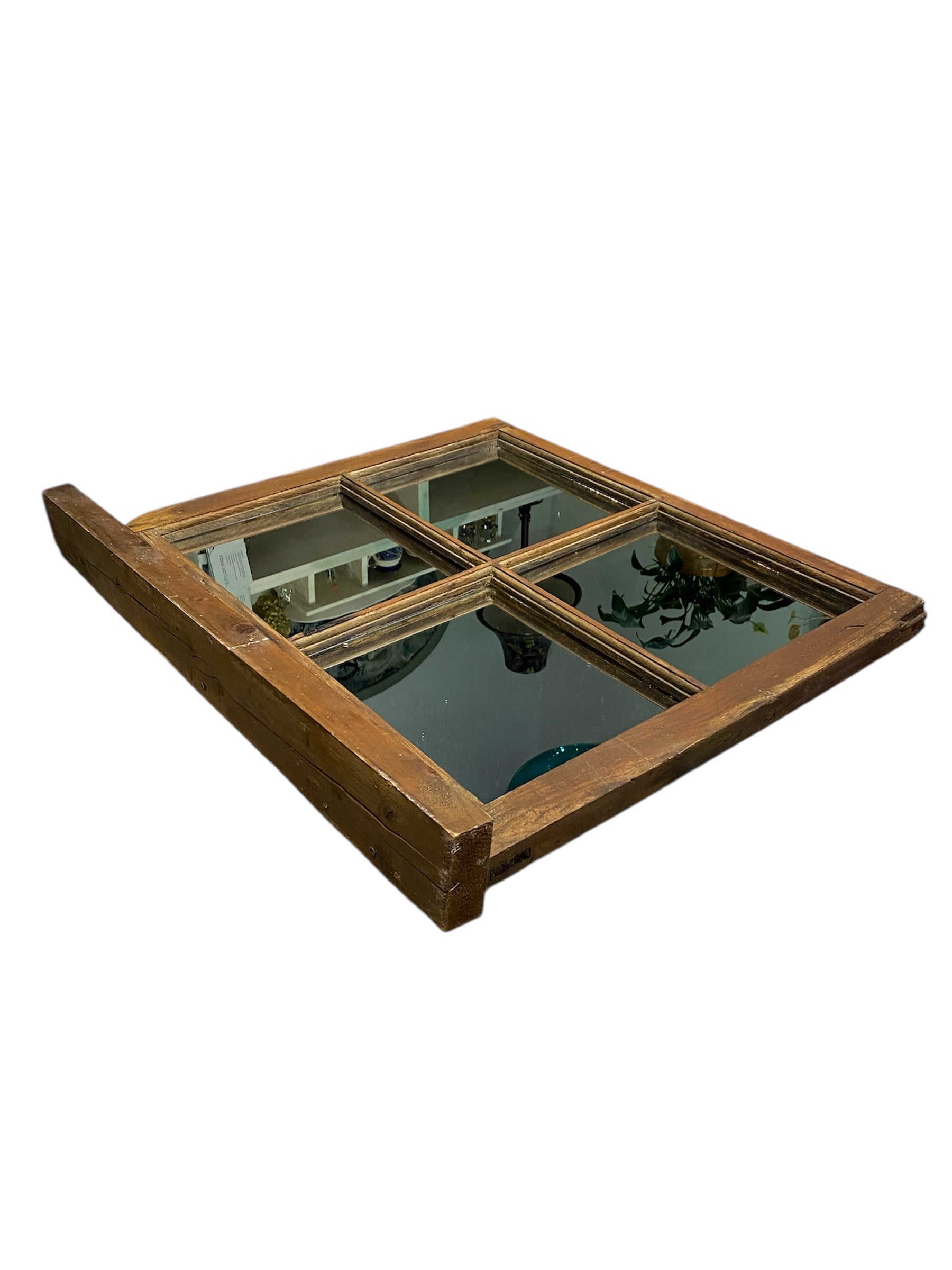 Old Rustic Farmhouse Mirror with Ledge