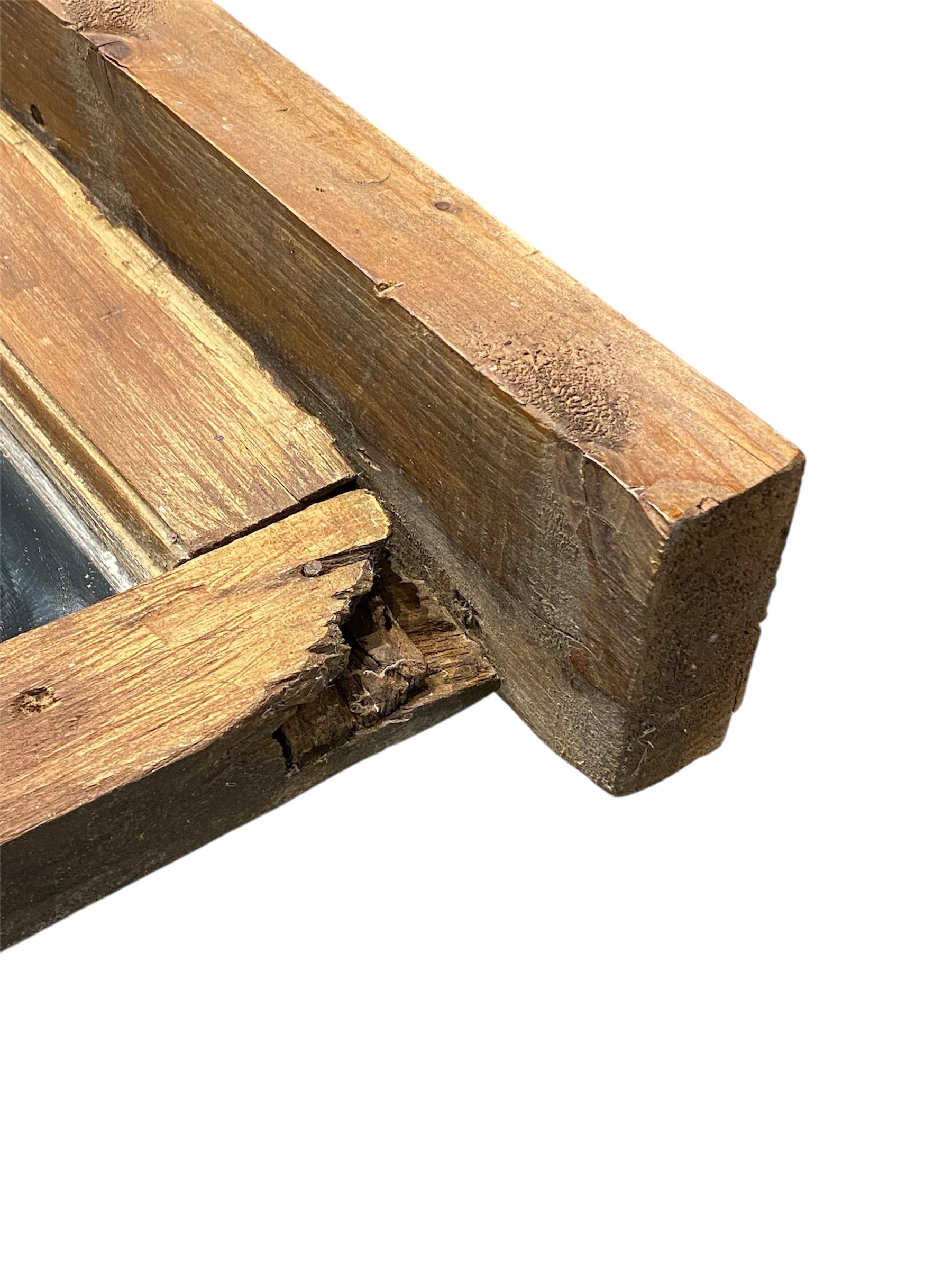 Old Rustic Farmhouse Mirror with Ledge