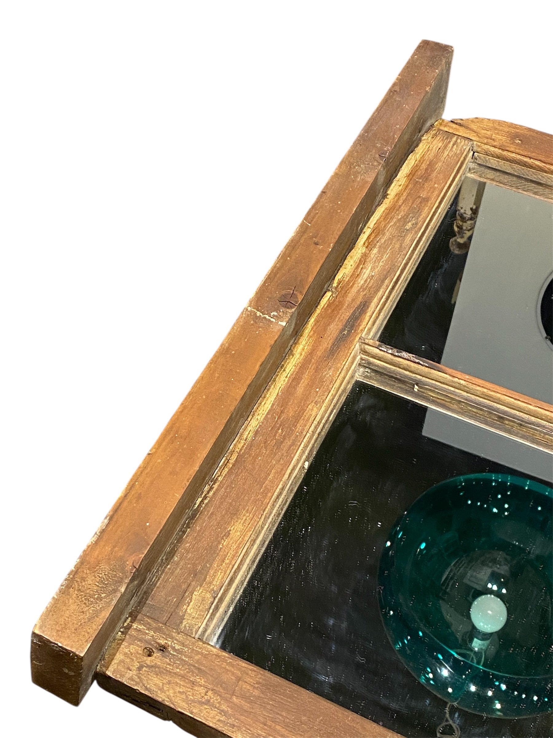 Old Rustic Farmhouse Mirror with Ledge